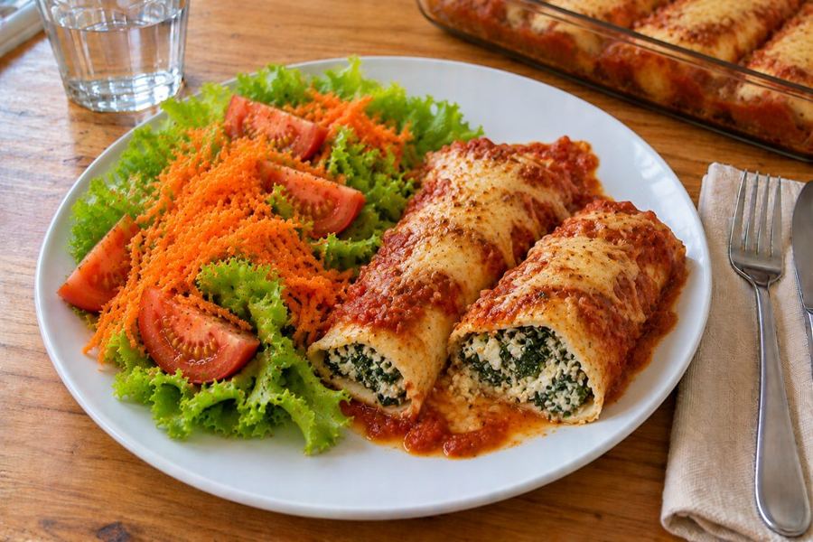 Canelones de verdura y ricota